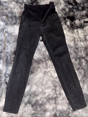 Black Maternity Skinny Jeans with Stretch Waist🤰🏻